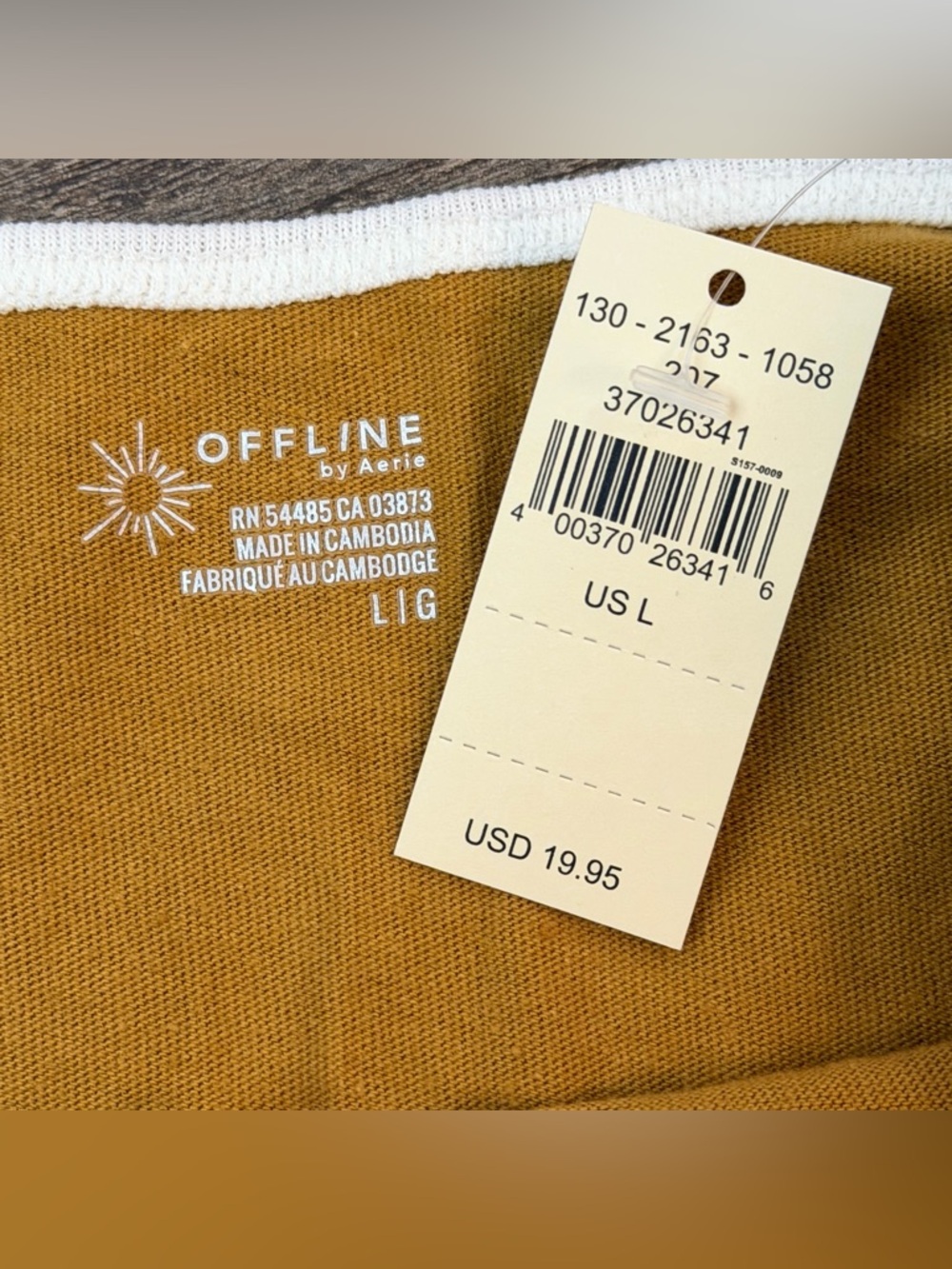 aerie Mustard Brown Cropped Tank Women L Loungewear Lightweight Summer HenleyY2K - Picture 6 of 7
